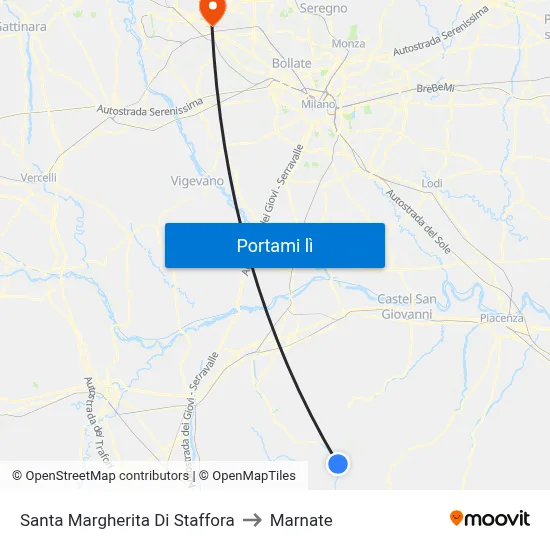 Santa Margherita Di Staffora to Marnate map