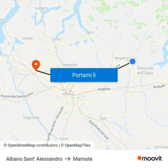 Albano Sant' Alessandro to Marnate map