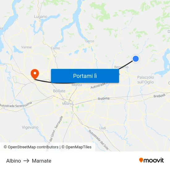 Albino to Marnate map