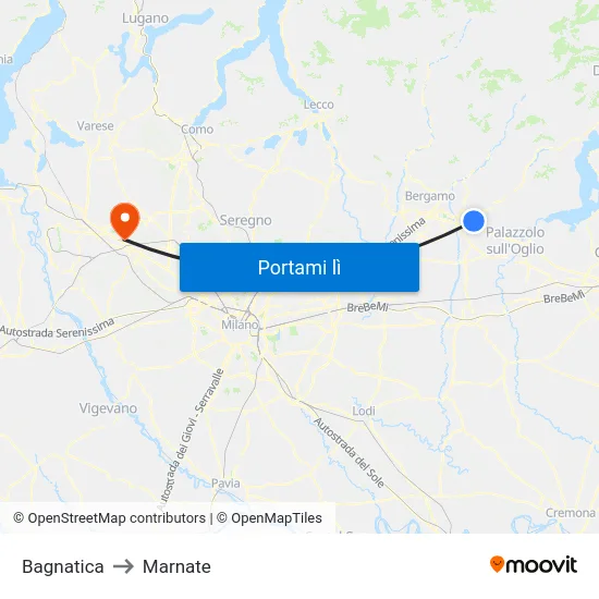 Bagnatica to Marnate map