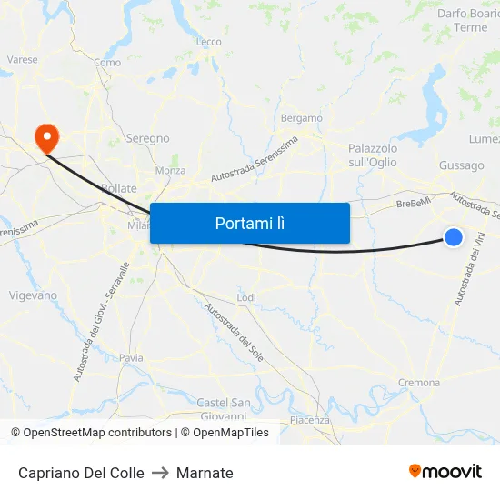 Capriano Del Colle to Marnate map