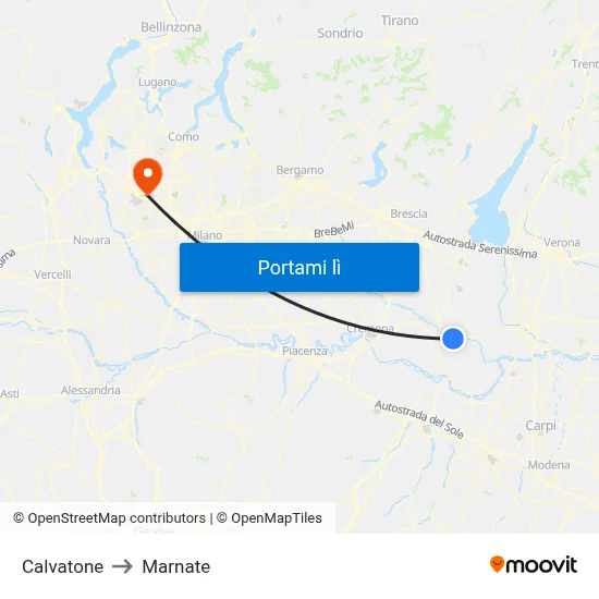 Calvatone to Marnate map