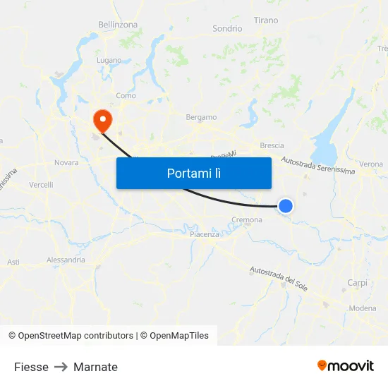 Fiesse to Marnate map