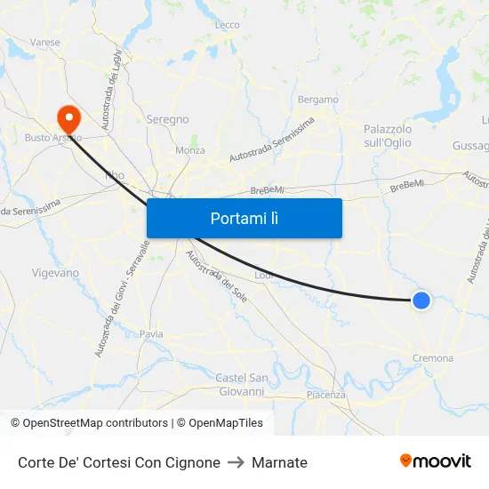 Corte De' Cortesi Con Cignone to Marnate map