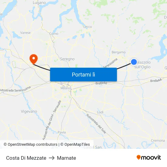 Costa Di Mezzate to Marnate map