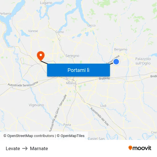 Levate to Marnate map