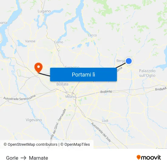 Gorle to Marnate map