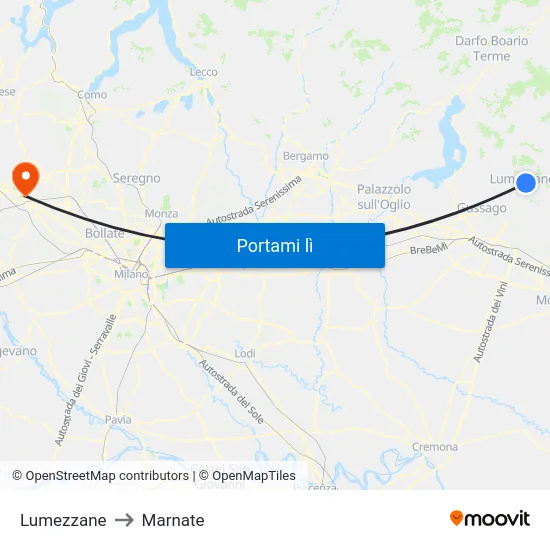 Lumezzane to Marnate map