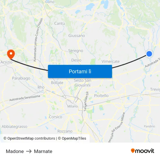 Madone to Marnate map