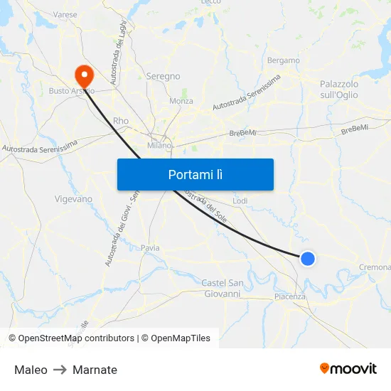 Maleo to Marnate map