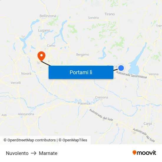 Nuvolento to Marnate map