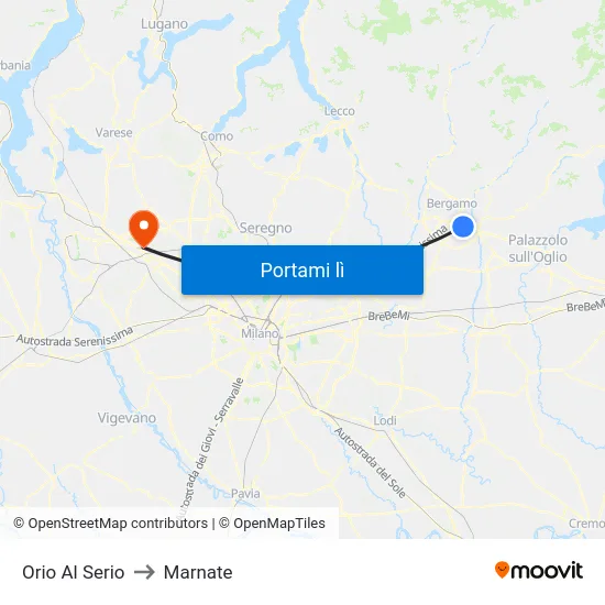 Orio Al Serio to Marnate map