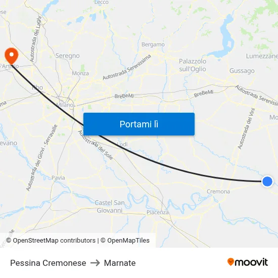 Pessina Cremonese to Marnate map