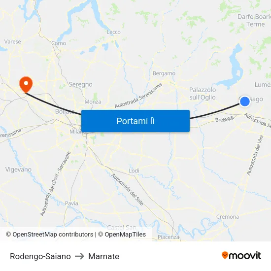 Rodengo-Saiano to Marnate map