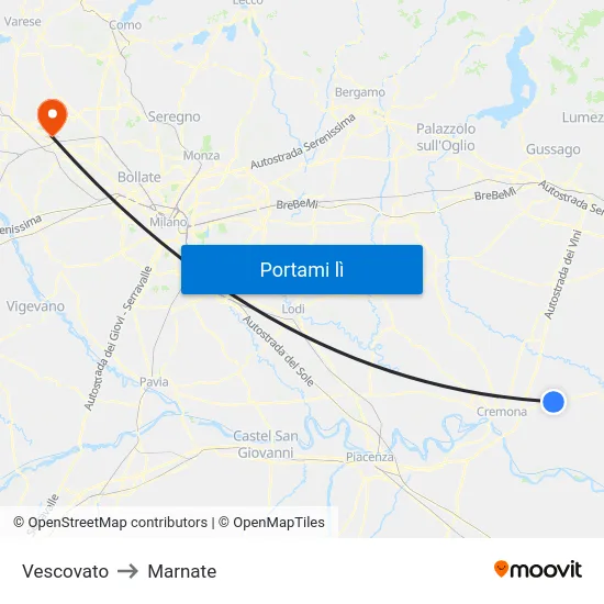 Vescovato to Marnate map