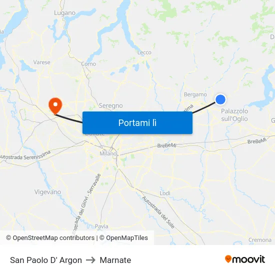 San Paolo D' Argon to Marnate map