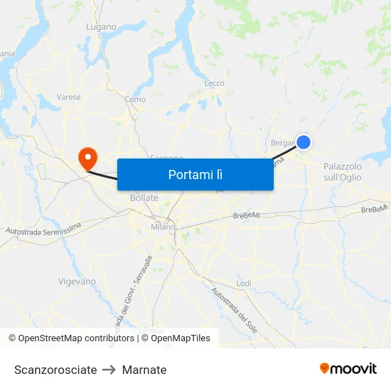 Scanzorosciate to Marnate map