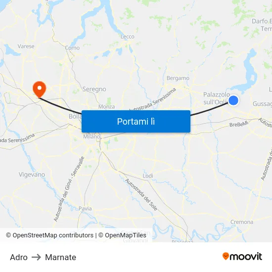 Adro to Marnate map
