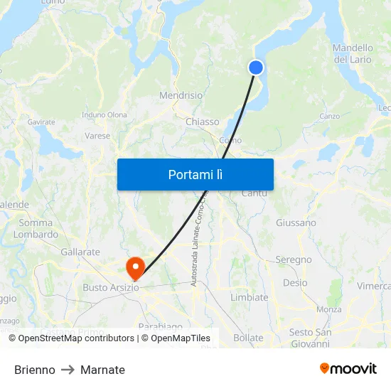 Brienno to Marnate map