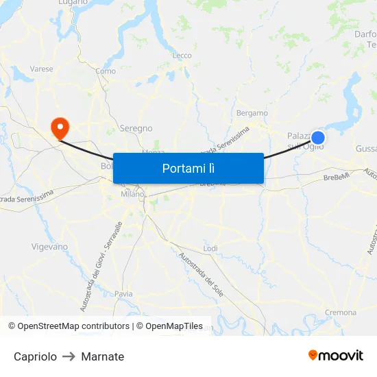 Capriolo to Marnate map