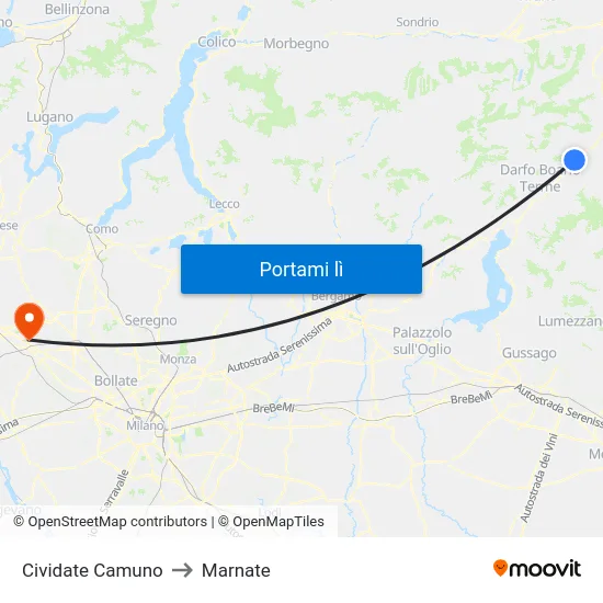 Cividate Camuno to Marnate map