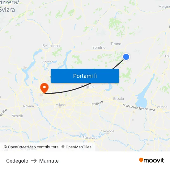 Cedegolo to Marnate map