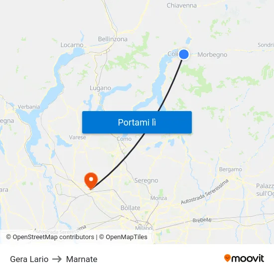 Gera Lario to Marnate map