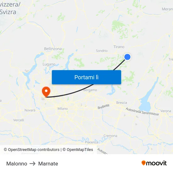 Malonno to Marnate map