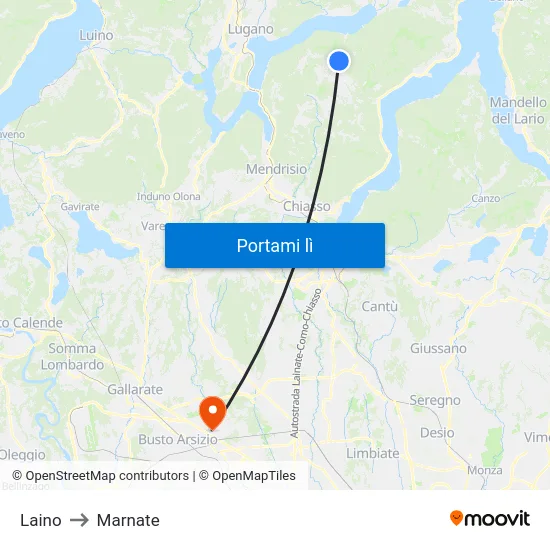 Laino to Marnate map