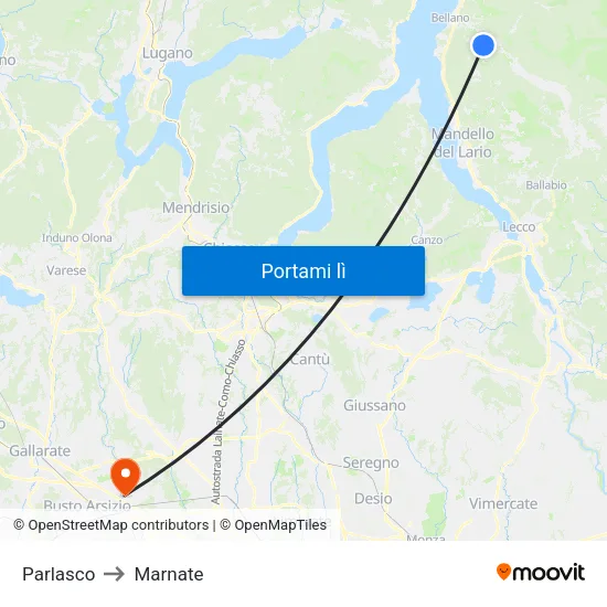 Parlasco to Marnate map