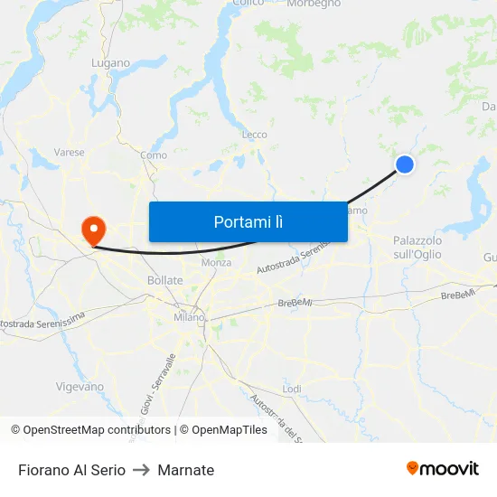 Fiorano Al Serio to Marnate map
