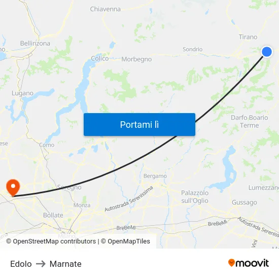 Edolo to Marnate map