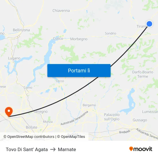 Tovo Di Sant' Agata to Marnate map