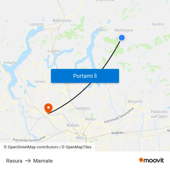 Rasura to Marnate map