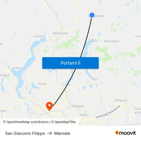 San Giacomo Filippo to Marnate map