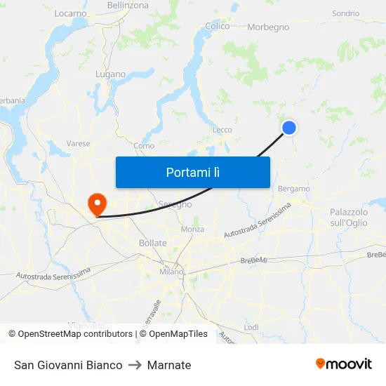San Giovanni Bianco to Marnate map