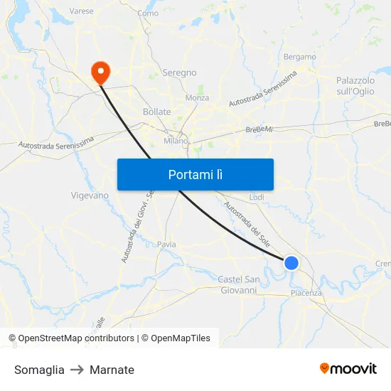 Somaglia to Marnate map