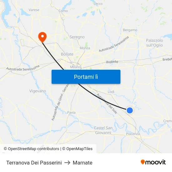 Terranova Dei Passerini to Marnate map