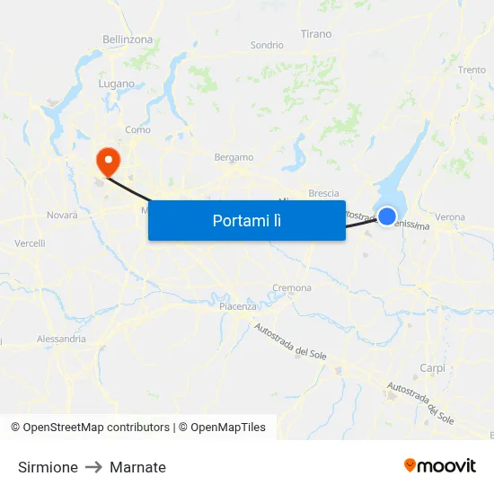 Sirmione to Marnate map