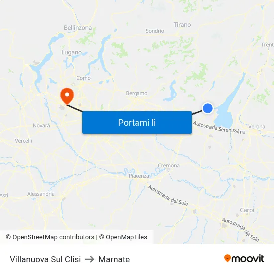 Villanuova Sul Clisi to Marnate map