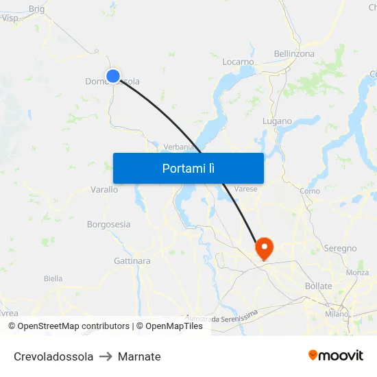 Crevoladossola to Marnate map