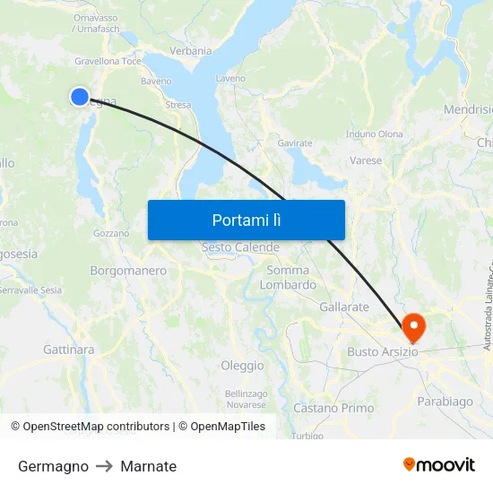 Germagno to Marnate map