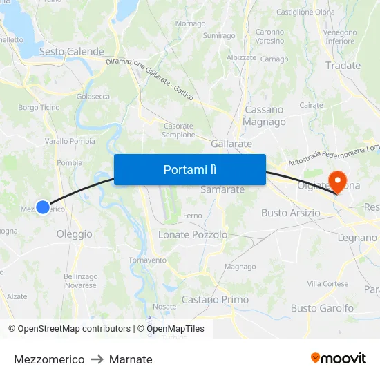 Mezzomerico to Marnate map