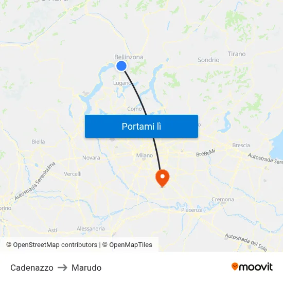 Cadenazzo to Marudo map
