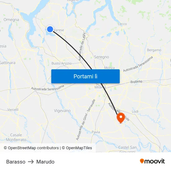 Barasso to Marudo map