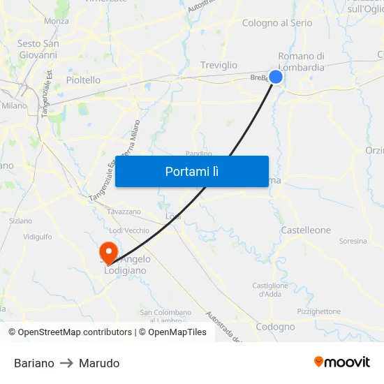 Bariano to Marudo map
