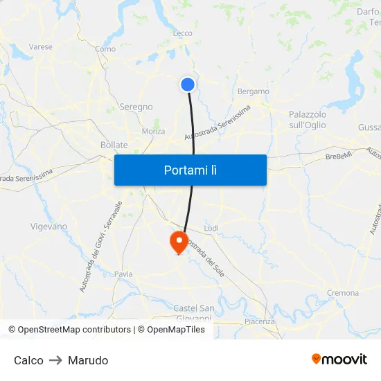 Calco to Marudo map