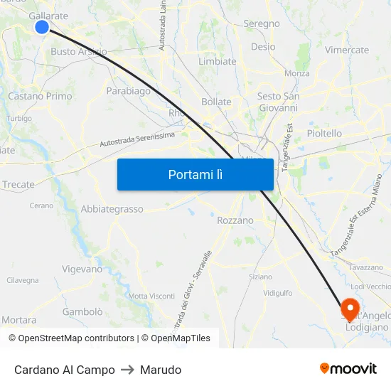 Cardano Al Campo to Marudo map