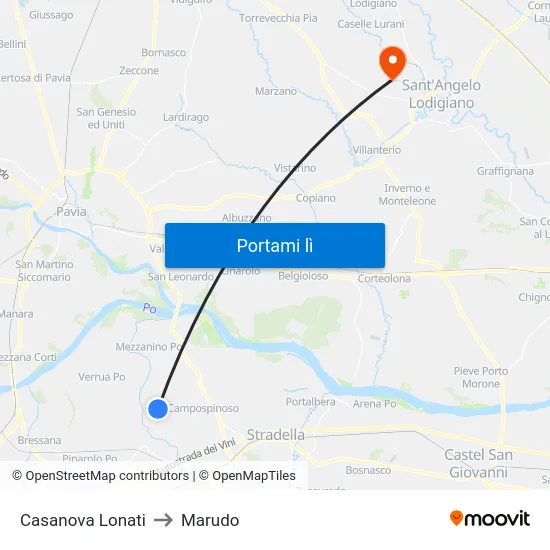 Casanova Lonati to Marudo map