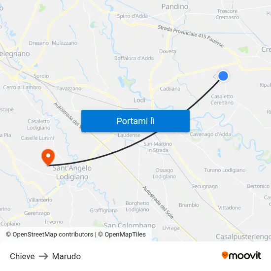 Chieve to Marudo map